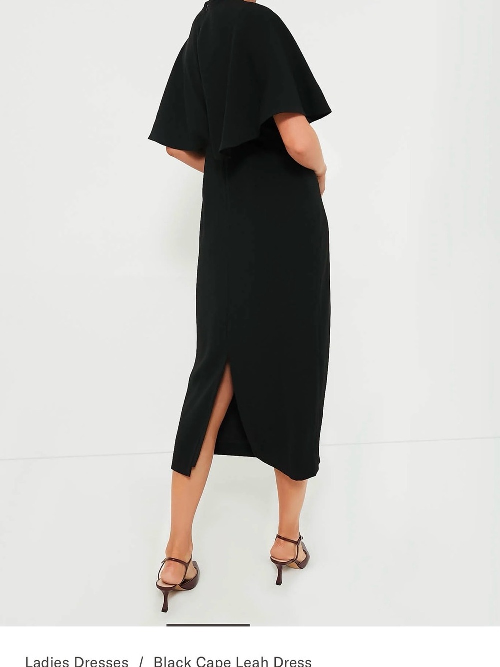 Tuckernuck Black Midi Dress with Cape Overlay - Picture 3 of 4